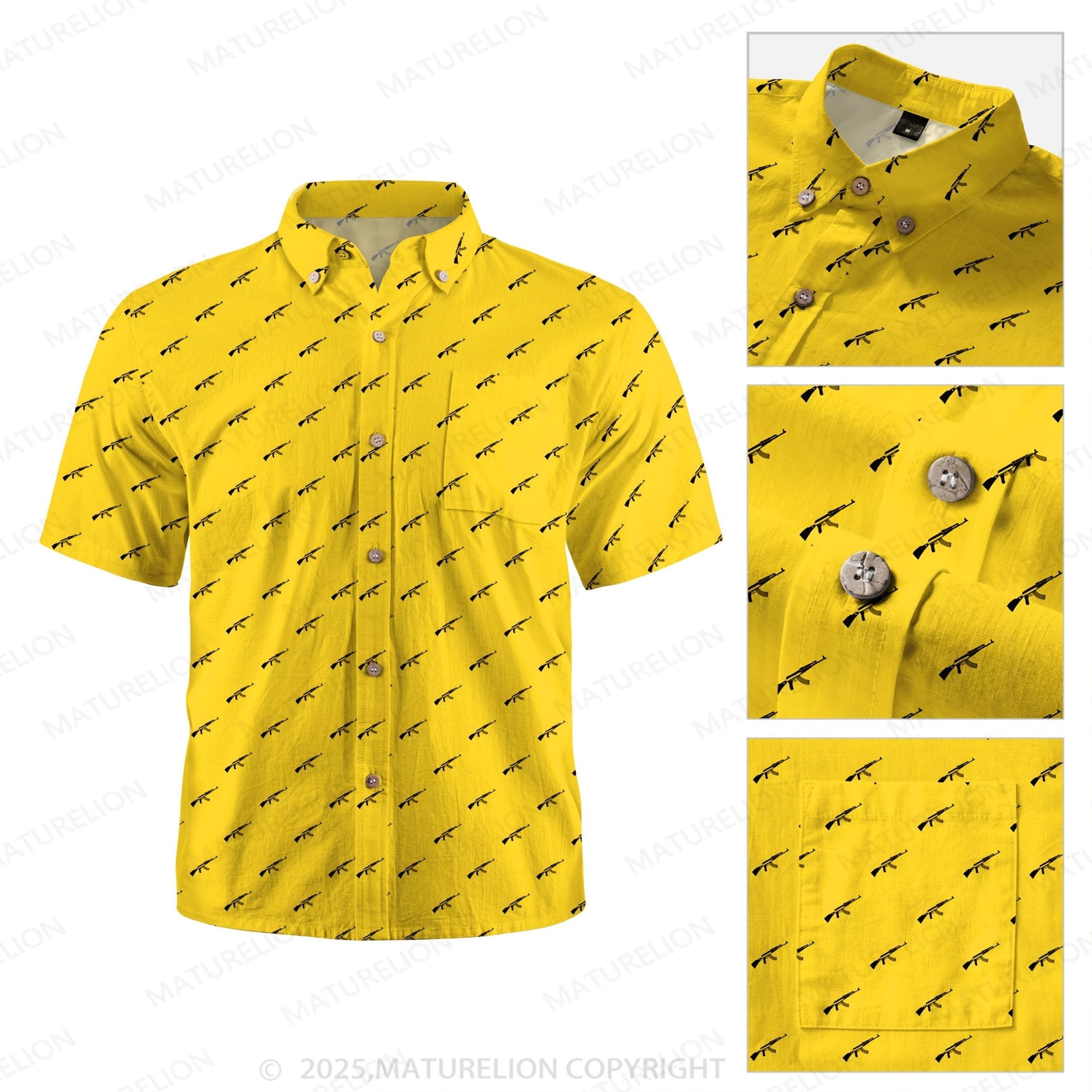 Maturelion Ocean Wave Button Up Shirt