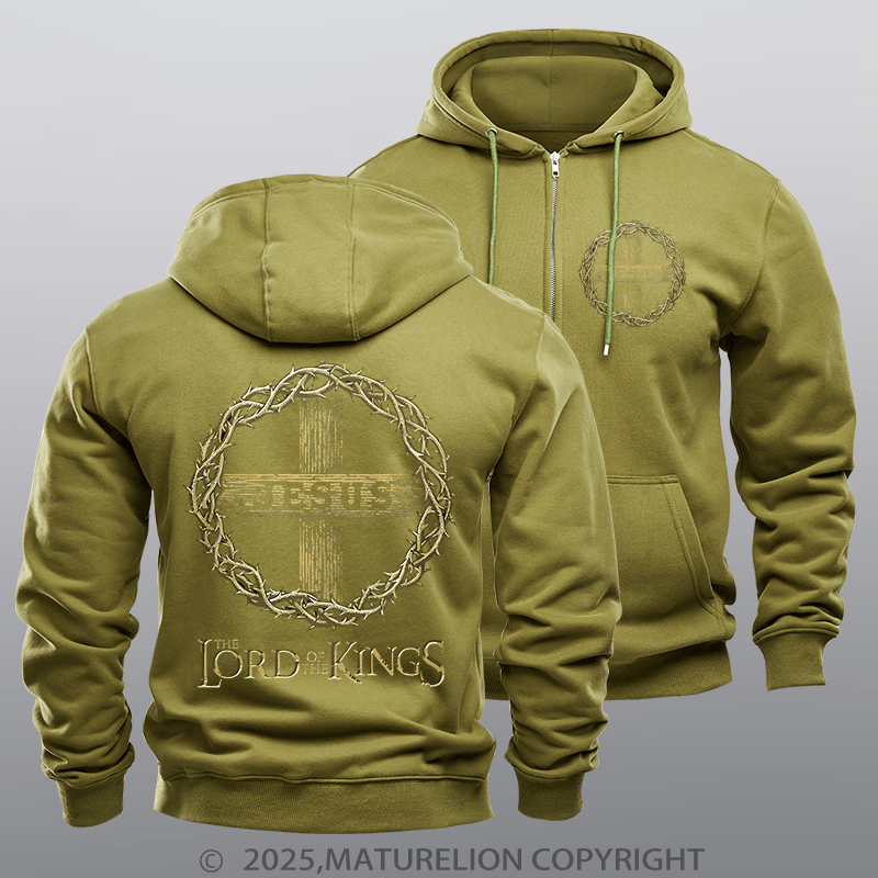 Maturelion Men's Hoodie Lord Of The Kings Fleece Zipper Hoodie