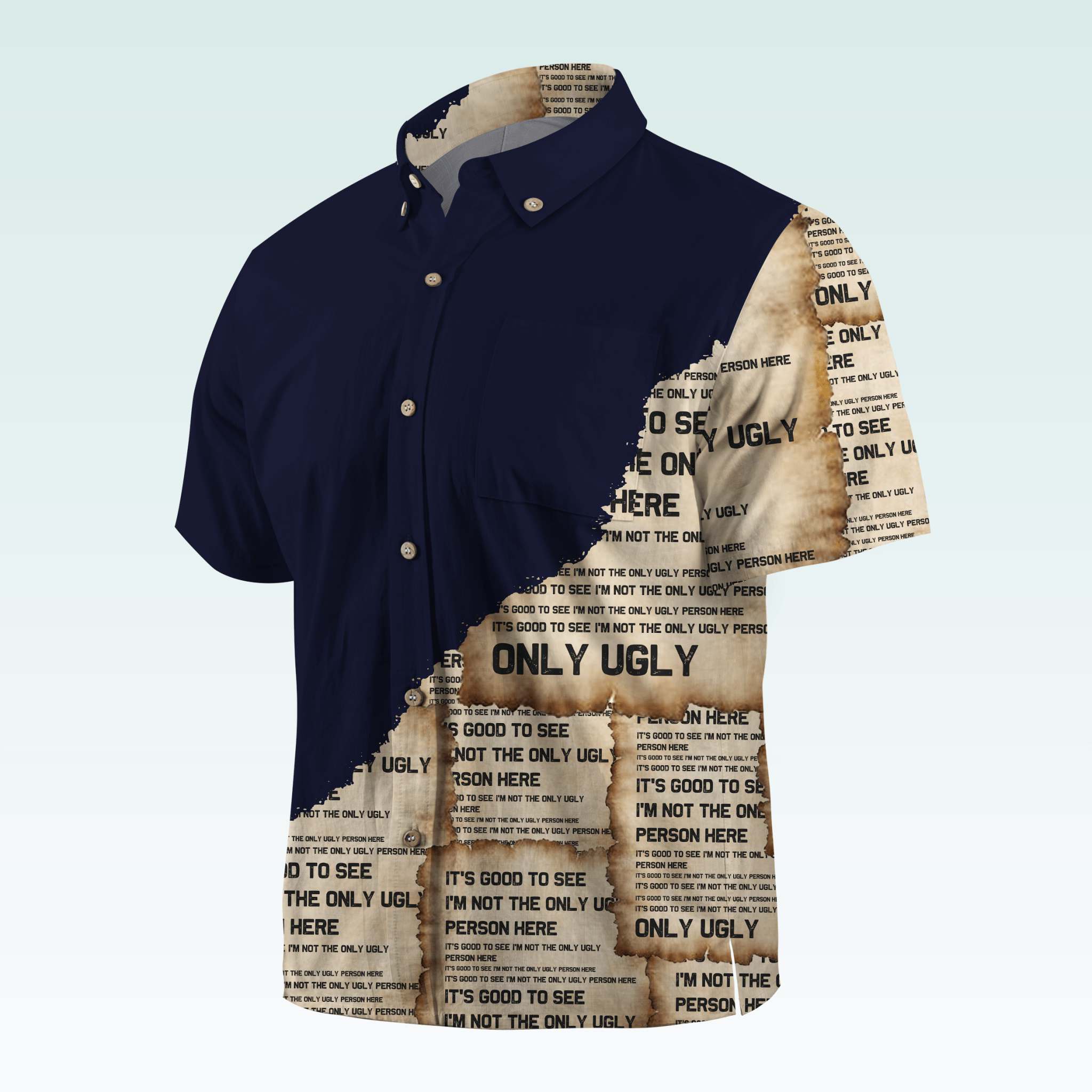 Maturelion Men's Button Pocket ShirtIt's Good To See I'm Not The Only Ugly Person Here Hawaiian Shirt