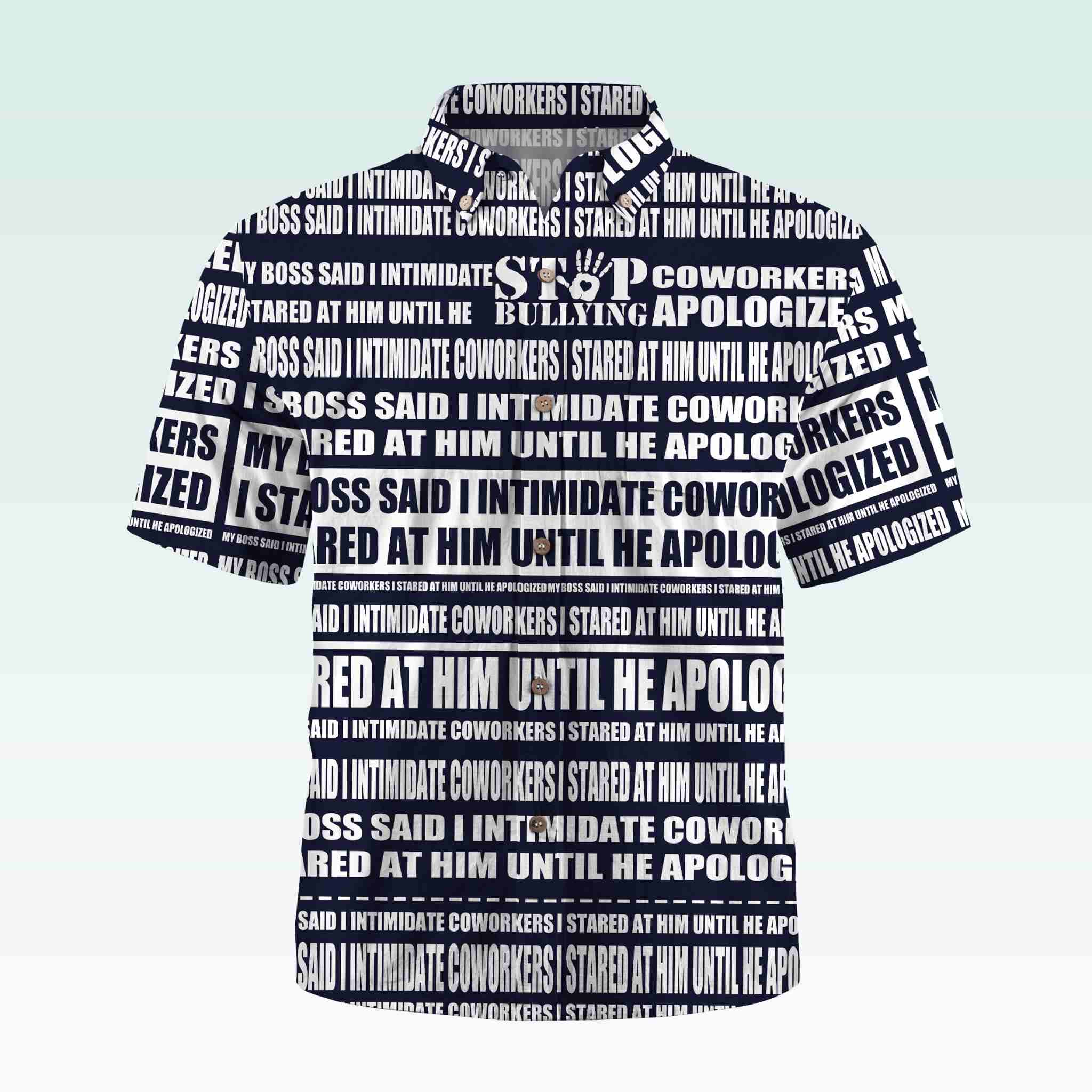 Maturelion Men's Button Pocket ShirtMy Boss Said I Intimidate Coworkers I Stared At Him Until He Apologized Hawaiian Shirt