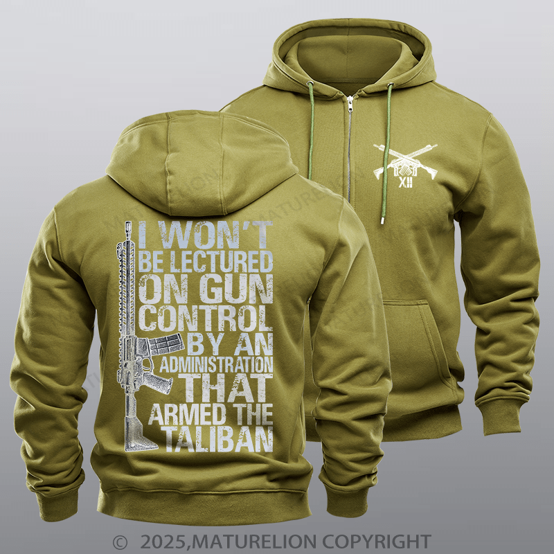 Maturelion Men's Hoodie Gun Control Fleece Zipper Hoodie