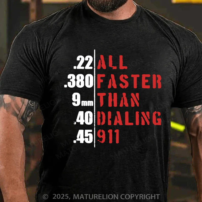 Maturelion Men's T-shirt All Faster Cotton T-shirt