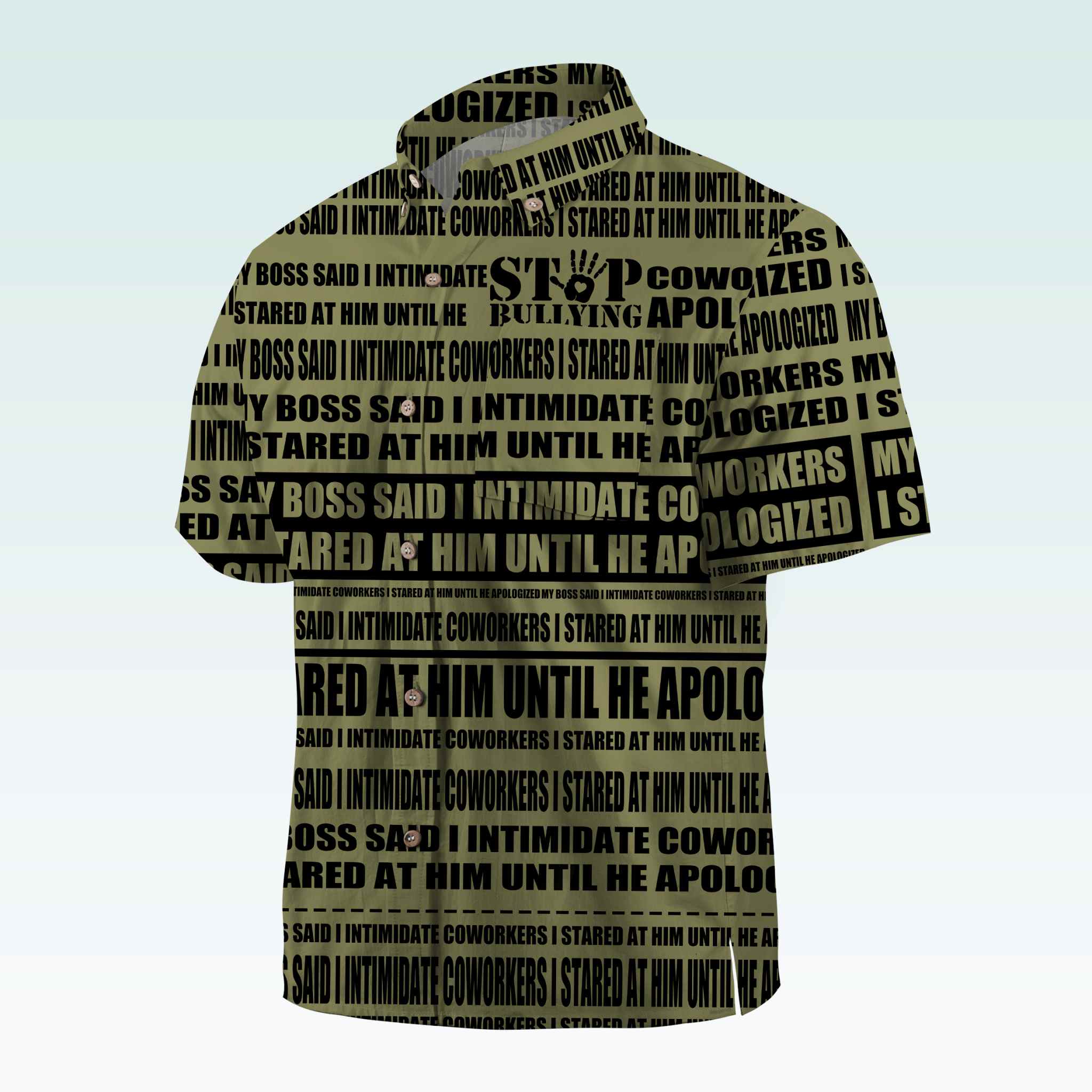 Maturelion Men's Button Pocket ShirtMy Boss Said I Intimidate Coworkers I Stared At Him Until He Apologized Hawaiian Shirt