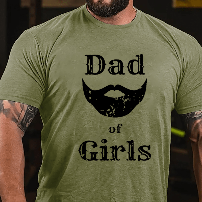 Dad Of Girls Cotton T-shirt-Maturelion