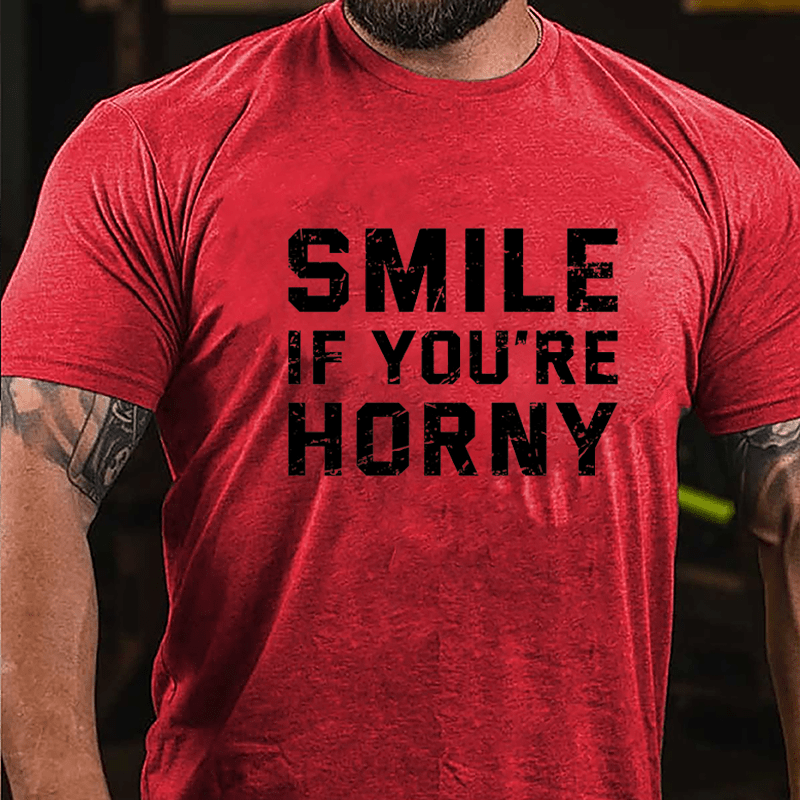 Smile If You're Horny Cotton T-shirt-Maturelion