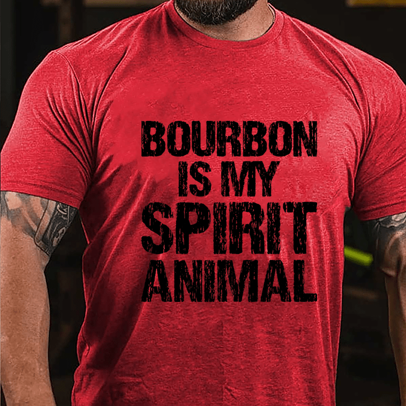 Bourbon Is My Spirit Animal Cotton T-shirt-Maturelion