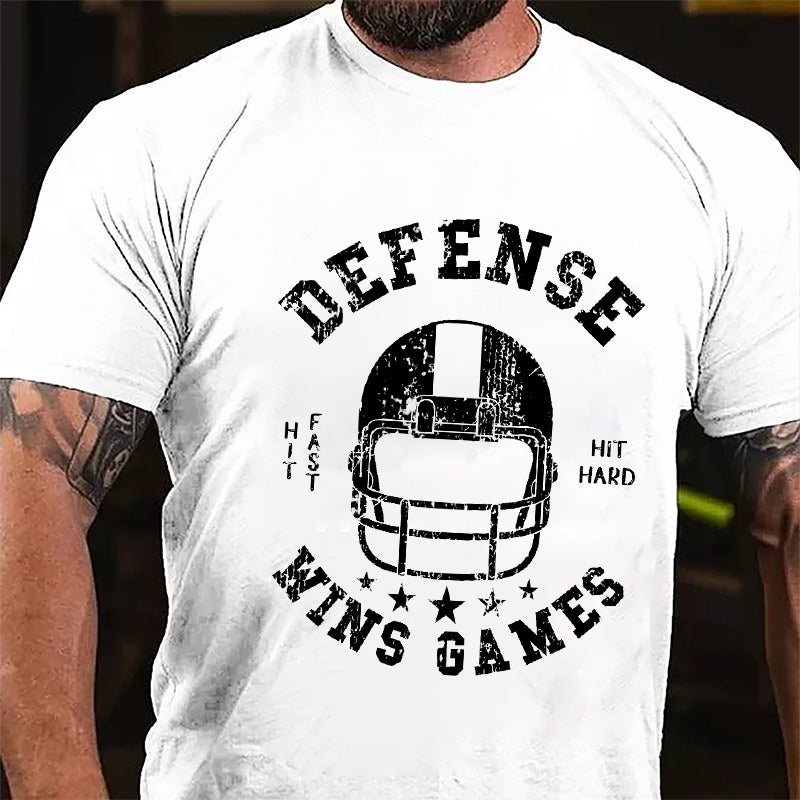 Super Bowl Defense Wins Games Cotton T-shirt-Maturelion