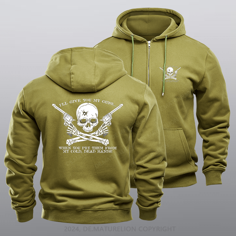 Maturelion Men's Hoodie COLD DEAD HANDS Fleece Zipper Hoodie