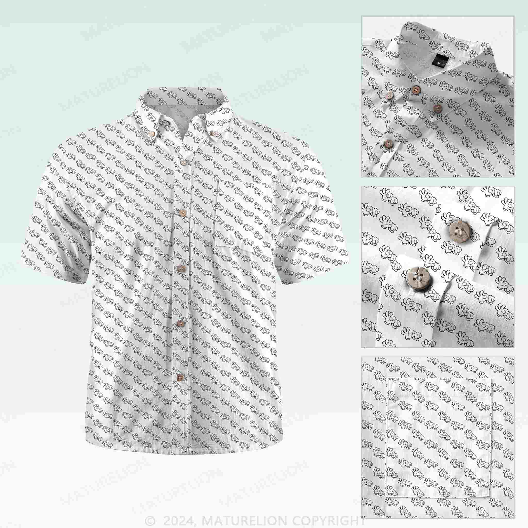 Maturelion Men's Button Pocket ShirtVintage Beach Hawaiian Shirt