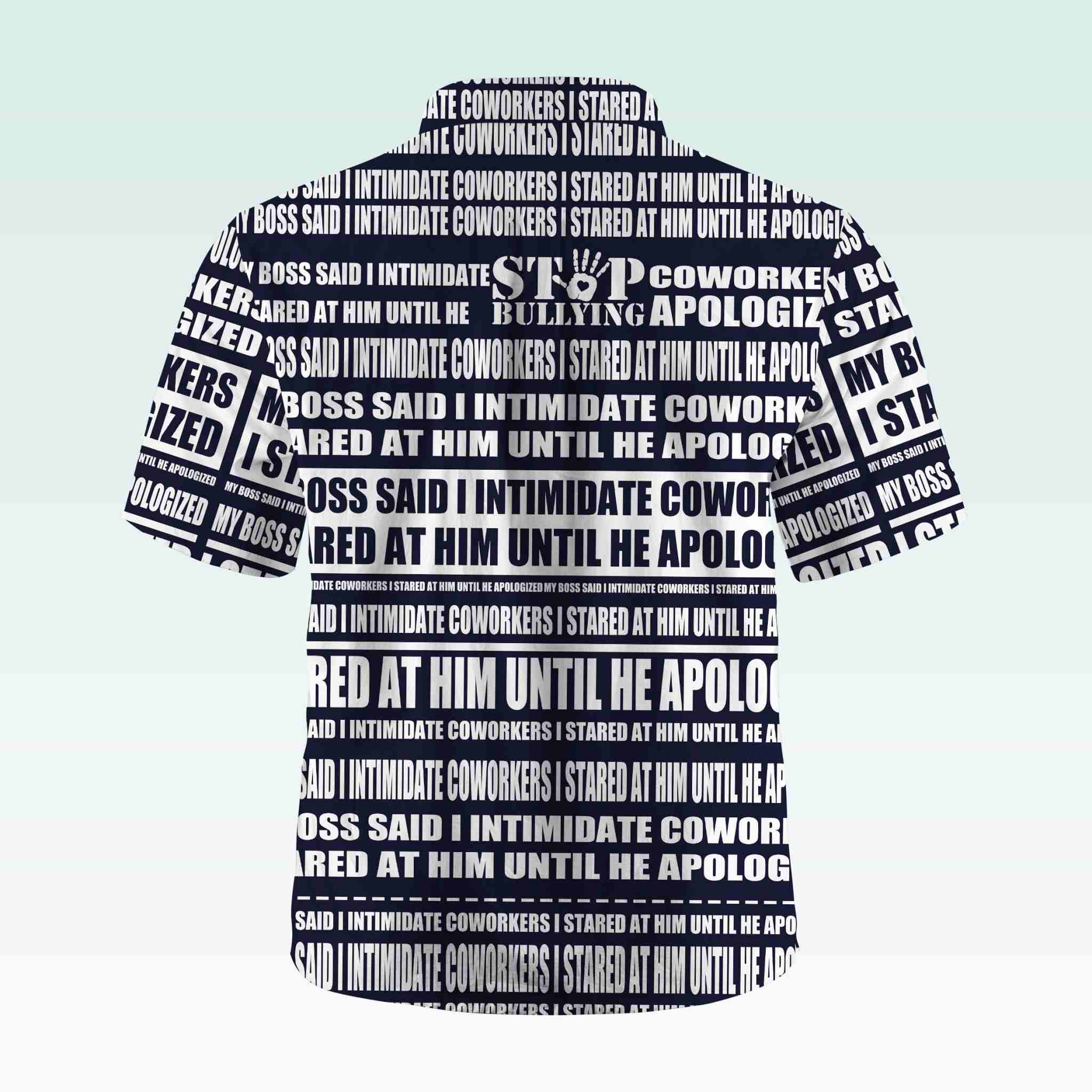 Maturelion Men's Button Pocket ShirtMy Boss Said I Intimidate Coworkers I Stared At Him Until He Apologized Hawaiian Shirt