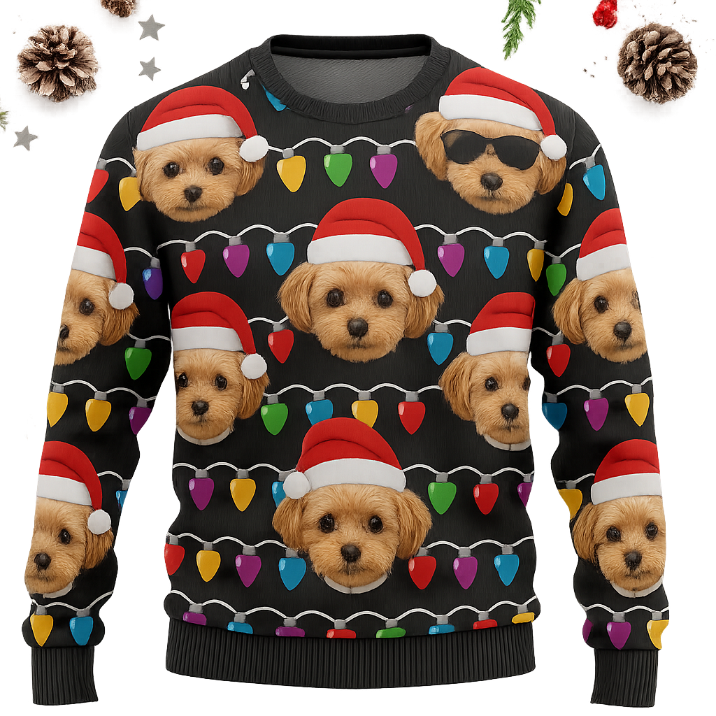 Maturelion Custom Face Christmas Family Pet Funny Ugly Christmas Sweater