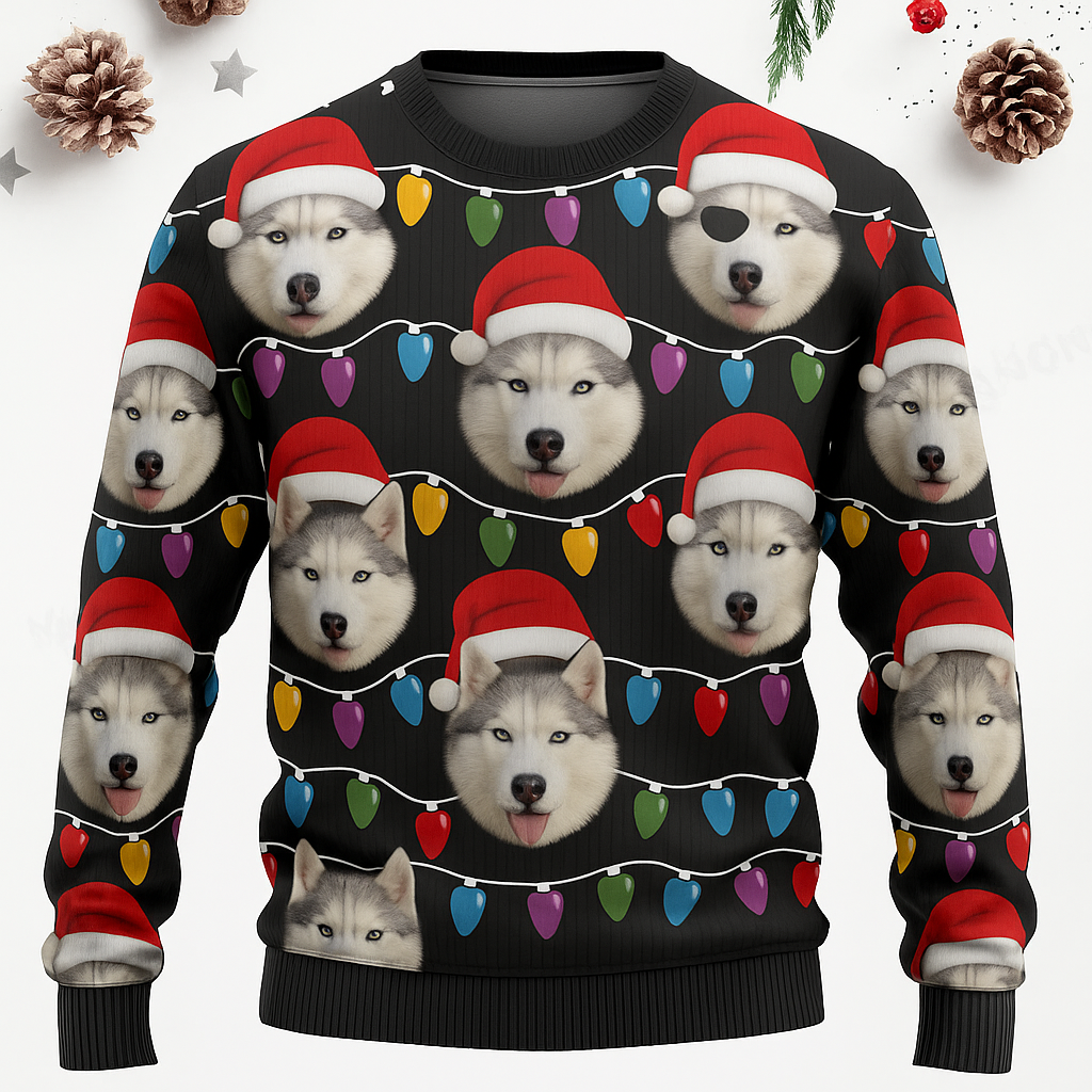 Maturelion Custom Face Christmas Family Pet Funny Ugly Christmas Sweater