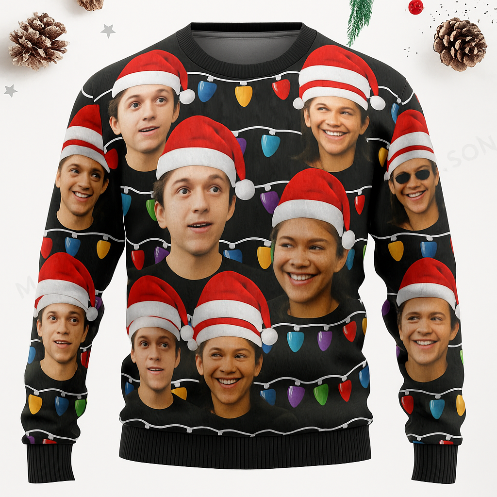 Maturelion Custom Face Christmas Family Pet Funny Ugly Christmas Sweater