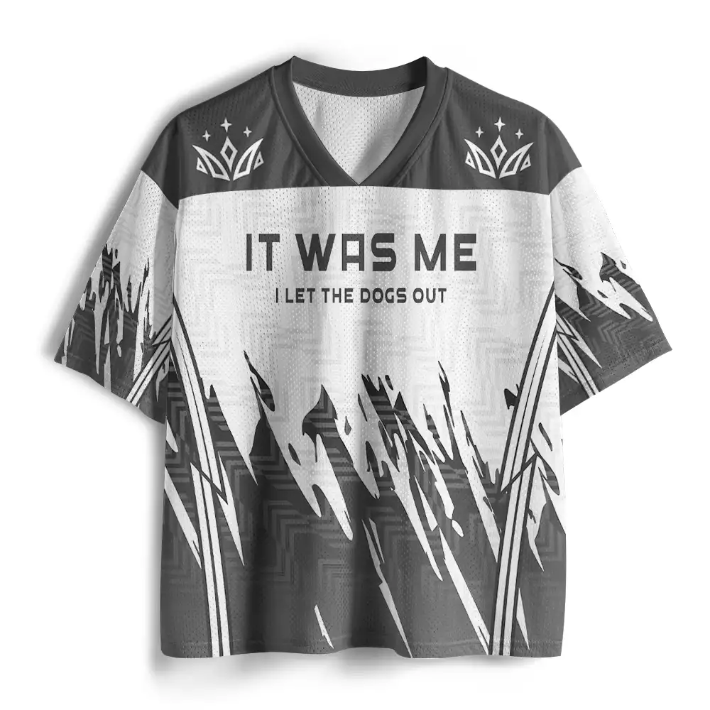 Maturelion Sarcastic Funny It Was Me I Let The Dogs Out  Mesh Jersey