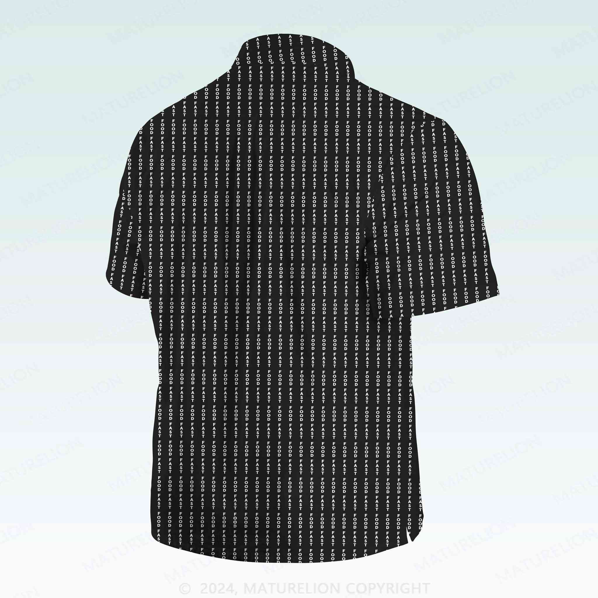 Maturelion Men's Button Pocket ShirtFast Food Hawaiian Shirt