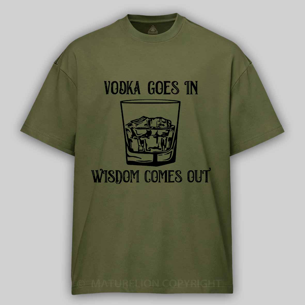 Vodka Goes In Wisdom Comes Out Cotton T-shirt