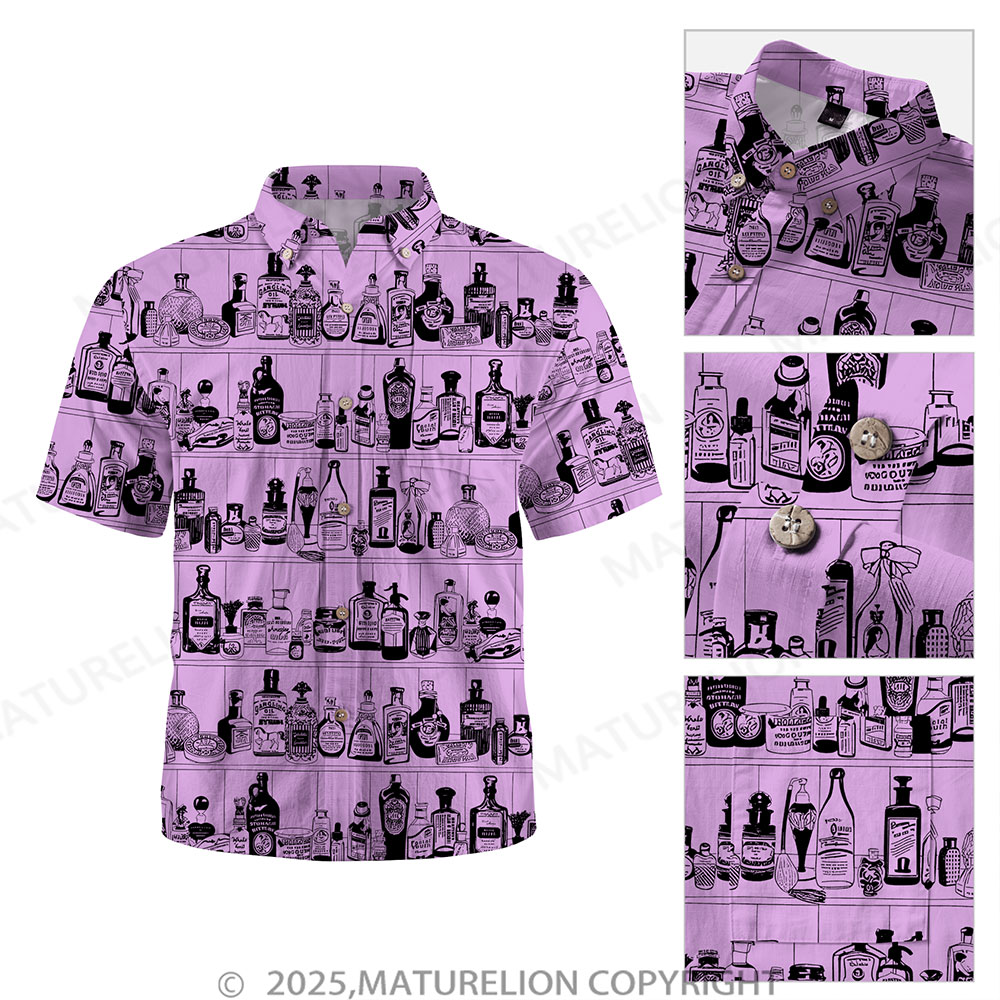 Maturelion Men's Hawaiian Shirt Pacific Flow Button Up Shirt