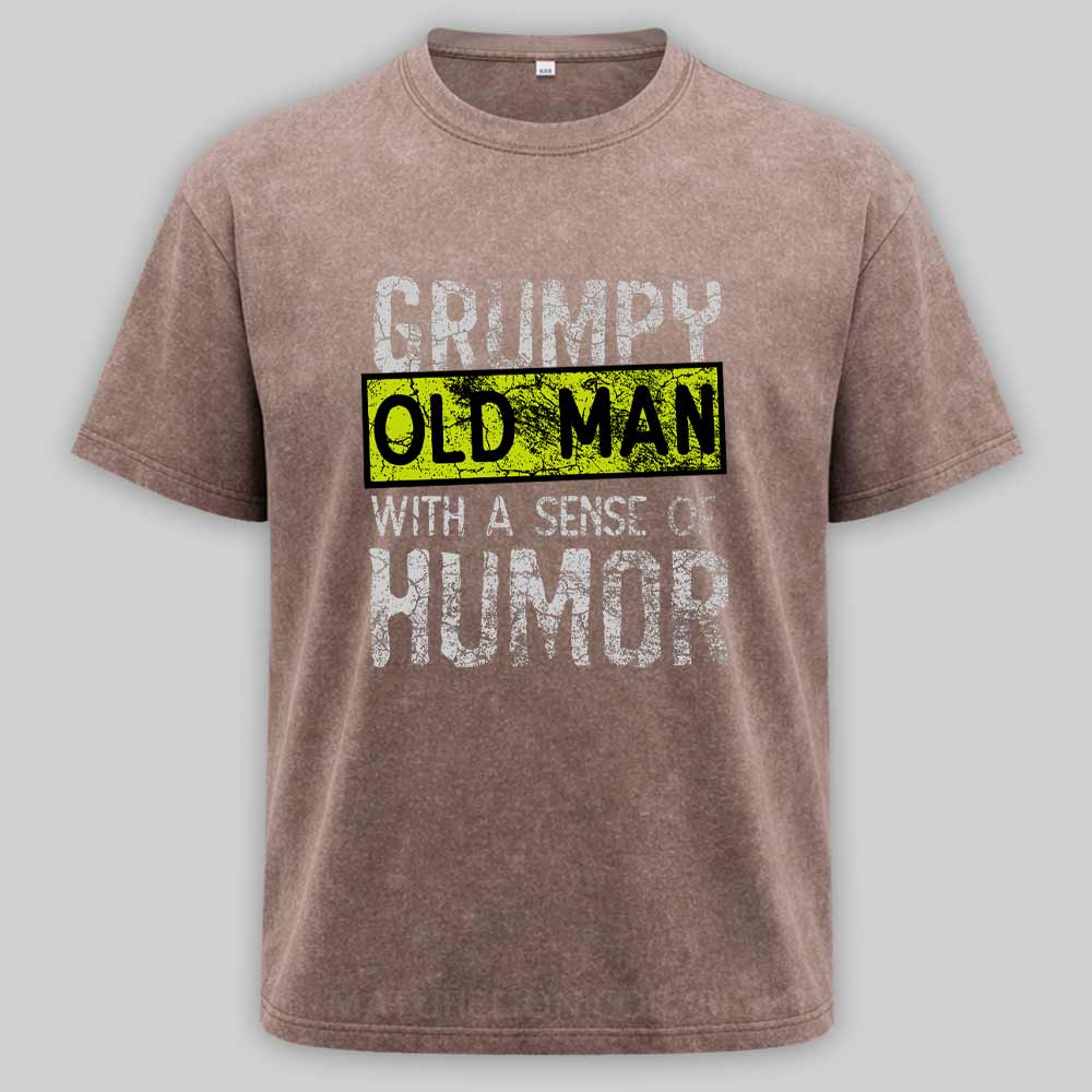 Maturelion Grumpy Old Man With A Sense Of Humor Washed T-shirt