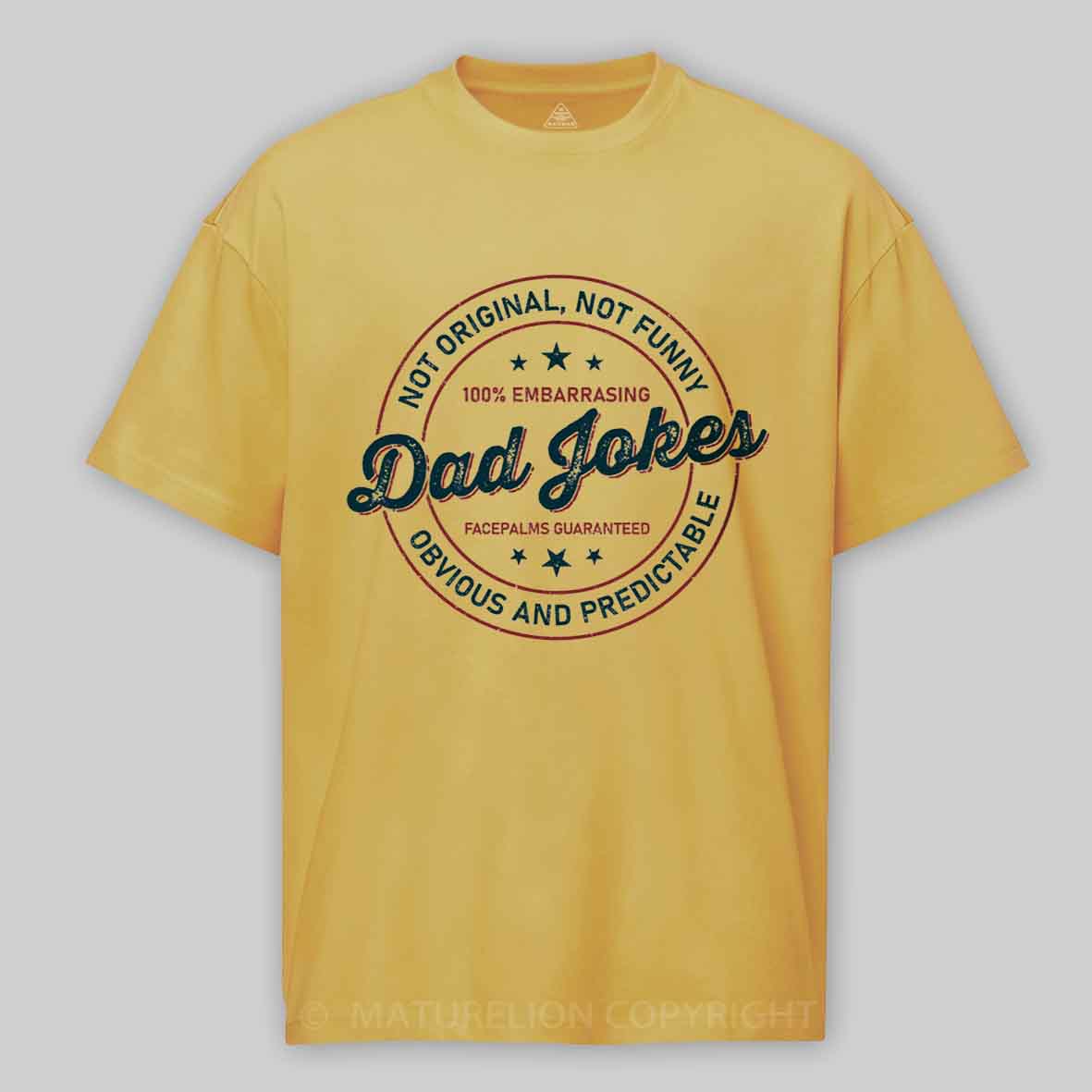 Maturelion Vintage Dad Jokes Cotton T-shirt