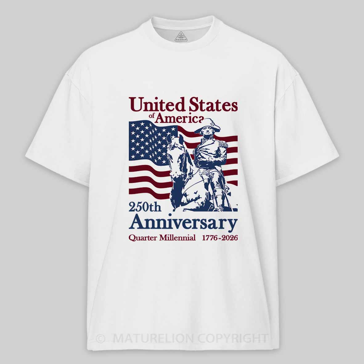 Maturelion Men's T-Shirt United States of America Cotton T-Shirt