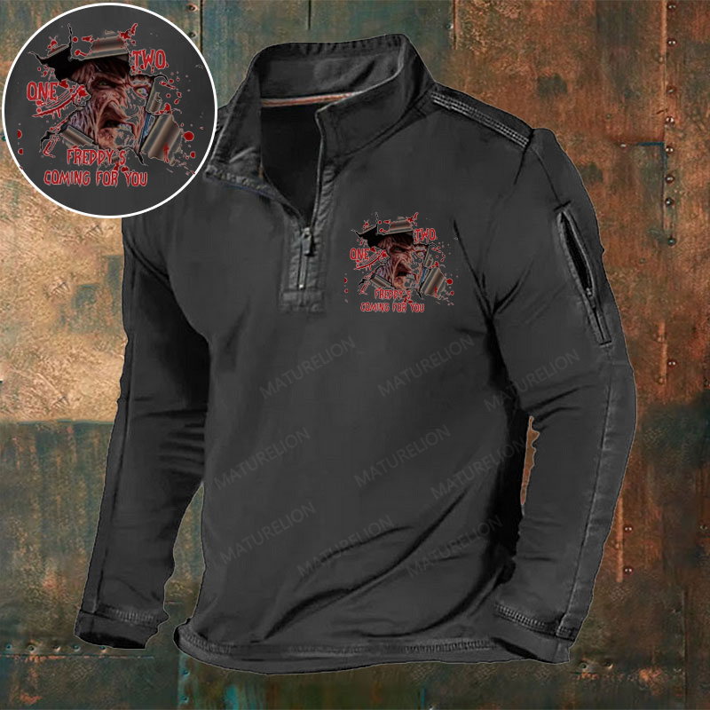 Maturelion Men's T-Shirt One, Two, Freddy's Coming For You Horror Lover Halloween Cotton T-Shirt