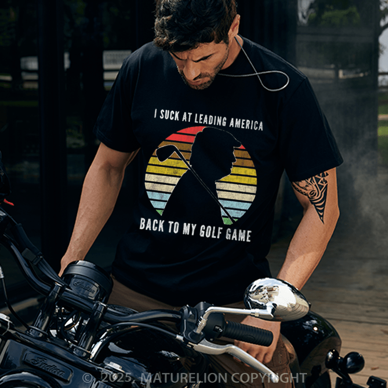 Maturelion Men's T-shirt Gone ... to Golf Essential Cotton T-shirt