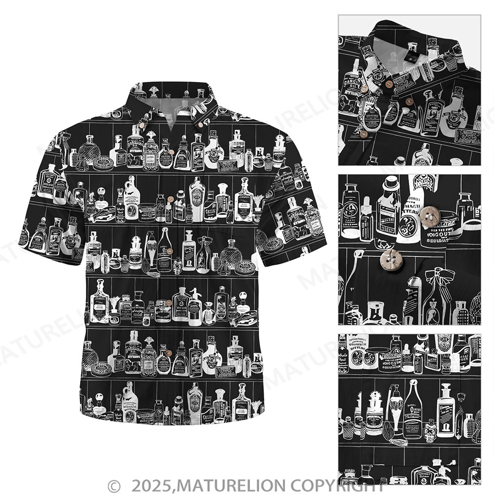 Maturelion Men's Hawaiian Shirt Pacific Flow Button Up Shirt