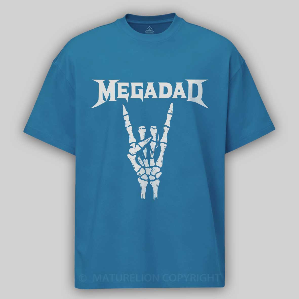 Maturelion Men's T-shirt Megadad Retro 90s Hard Rock Band Heavy Metal Father's Day T-shirt