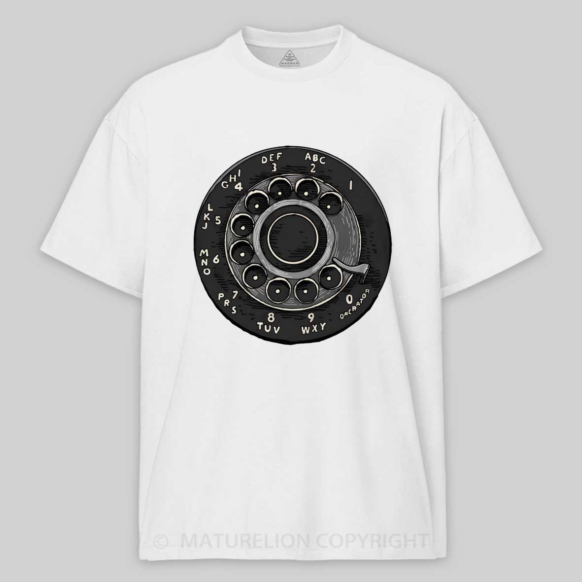 Maturelion Retro Rotary Dial Phone Cotton T-shirt