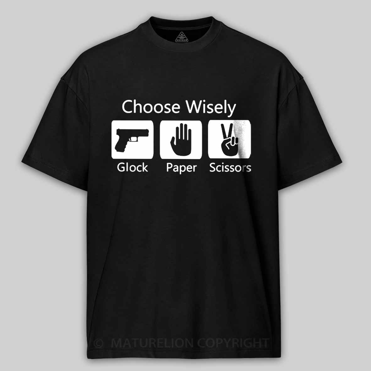 Choose Wisely Glock Paper Scissors Cotton T-shirt 