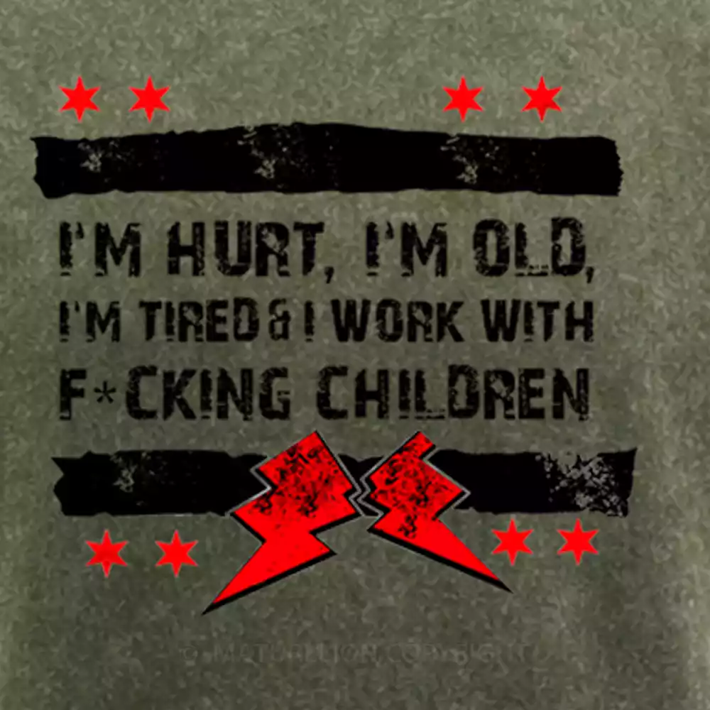 Maturelion Old Man Punk I'M Hurt, I'M Old, I'M Tired CM Washed T-shirt