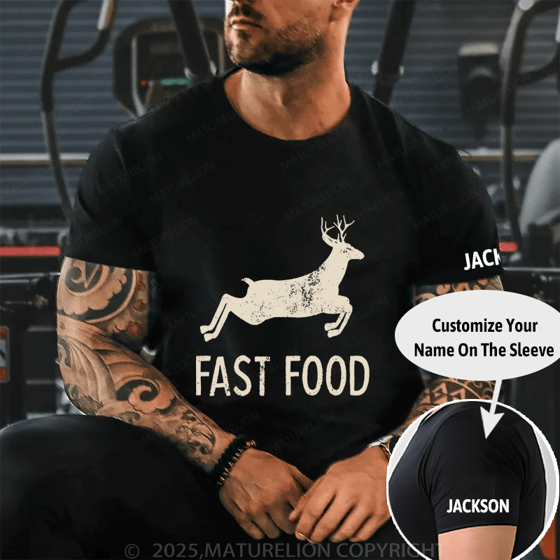 Maturelion Fast Food Funny Men Hunting Unisex Cotton T-shirt (Free Customization)