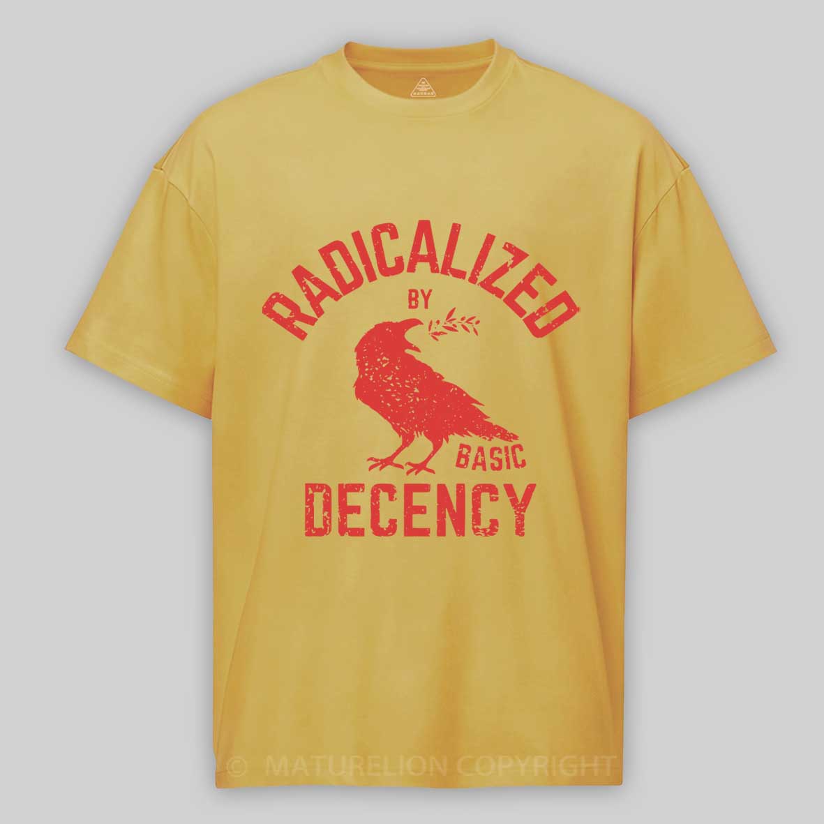 Maturelion Radicalized By Basic Decency Cotton T-shirt