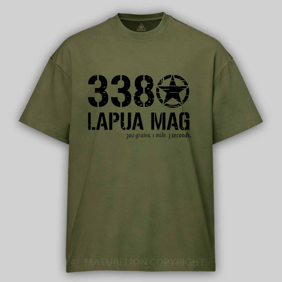 338 Lapua Mag 300 Grains 1 Mile 3 Seconds Cotton T-shirt 