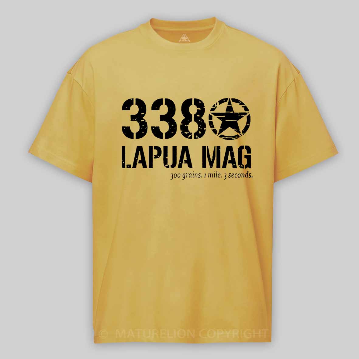 338 Lapua Mag 300 Grains 1 Mile 3 Seconds Cotton T-shirt 