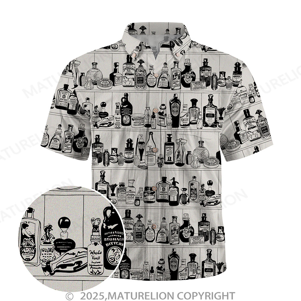 Maturelion Men's Hawaiian Shirt Pacific Flow Button Up Shirt