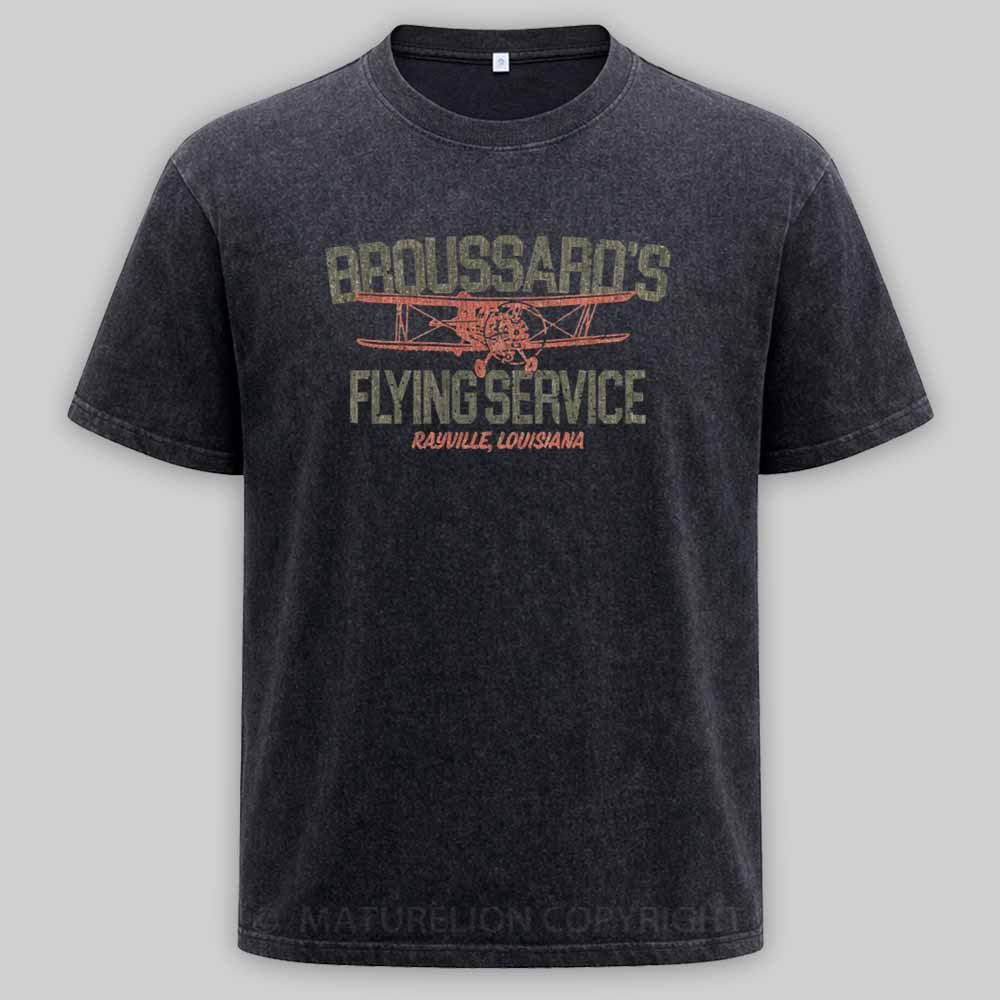 Maturelion Broussard’s Flying Service 1963 Washed T-shirt