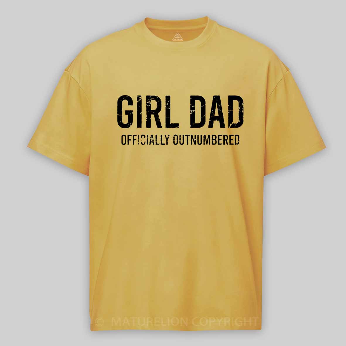 Girl Dad Officially Outnumbered Funny Gift Cotton T-shirt 