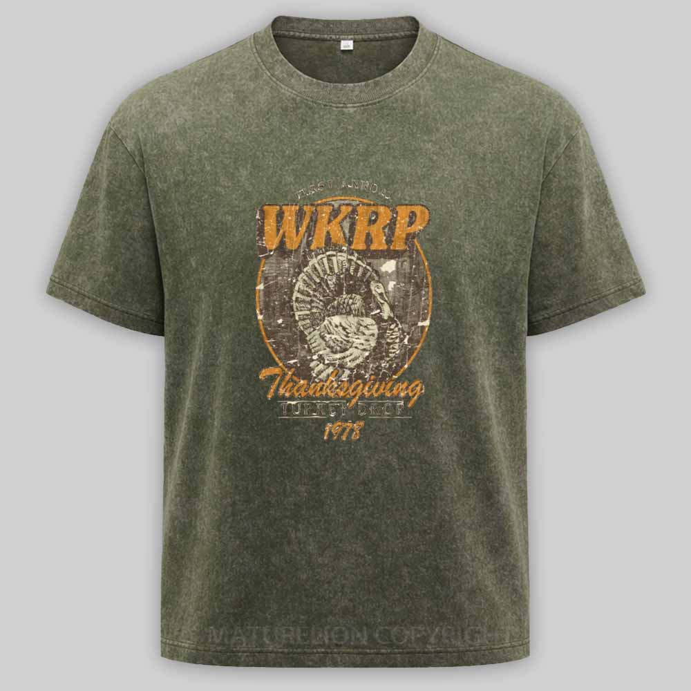 MaturelionWKRP Turkey Drop 1978 Washed T-shirt