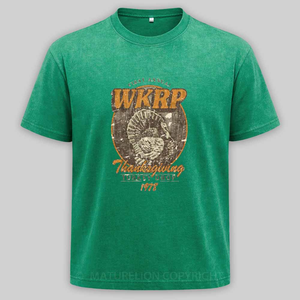 MaturelionWKRP Turkey Drop 1978 Washed T-shirt