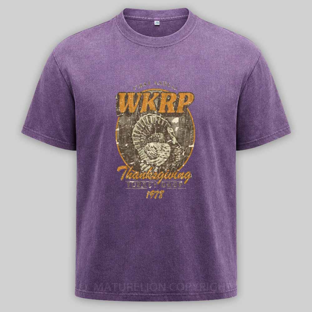 MaturelionWKRP Turkey Drop 1978 Washed T-shirt