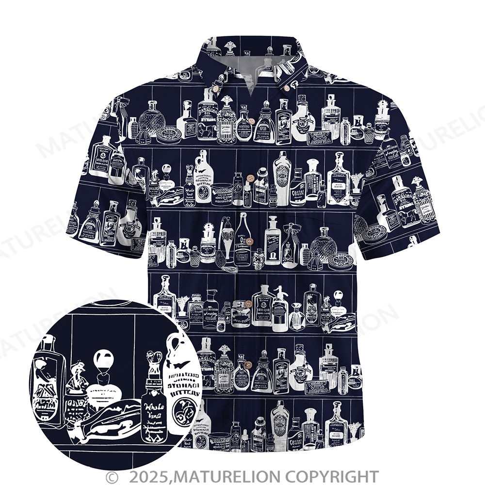 Maturelion Men's Hawaiian Shirt Pacific Flow Button Up Shirt