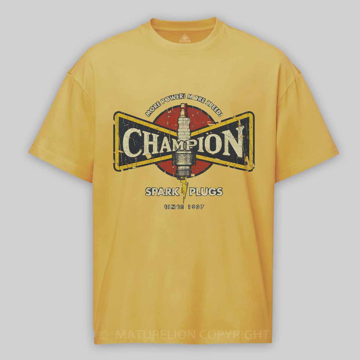 Maturelion Champion More Power More Speed 1907 Cotton T-shirt
