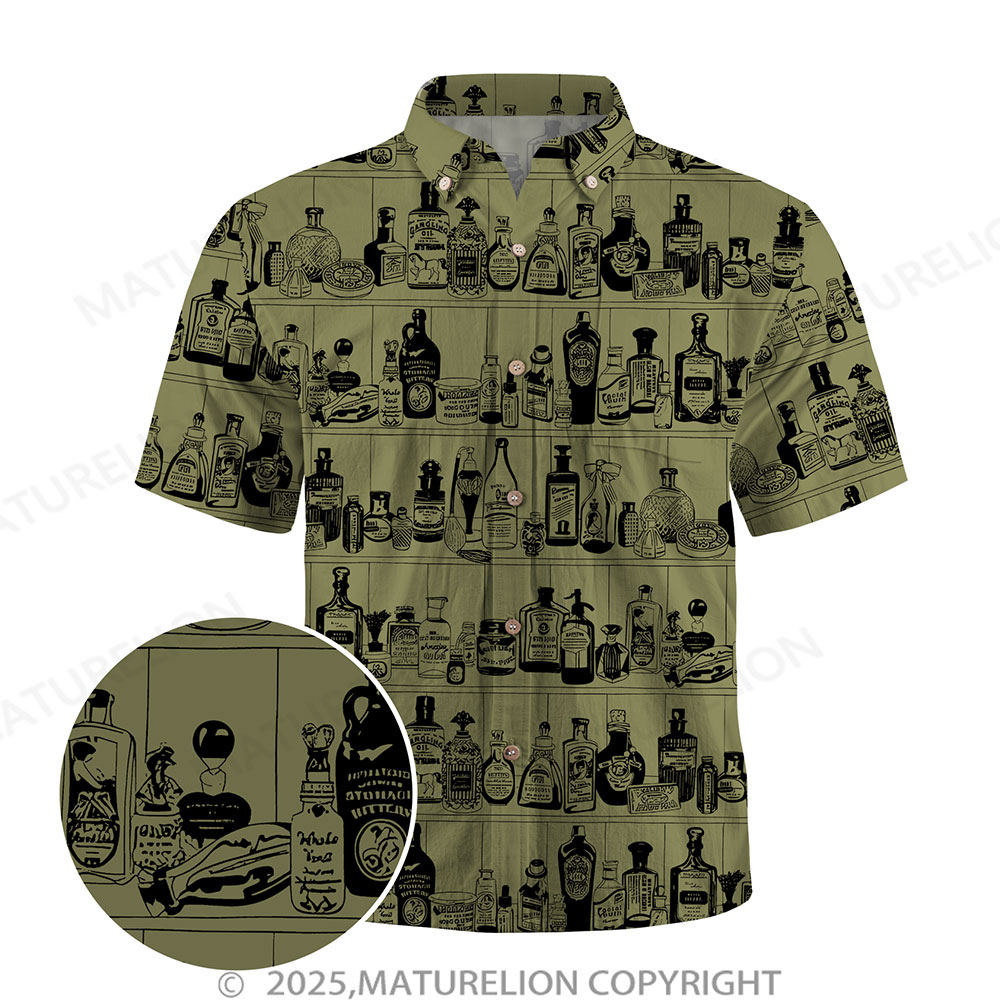Maturelion Men's Hawaiian Shirt Pacific Flow Button Up Shirt