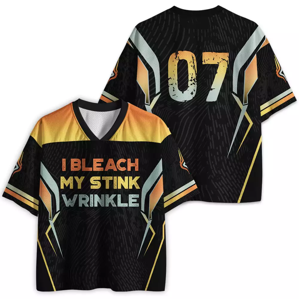 Maturelion Funny Offensive I Bleach My Stink Wrinkle Mesh Jersey