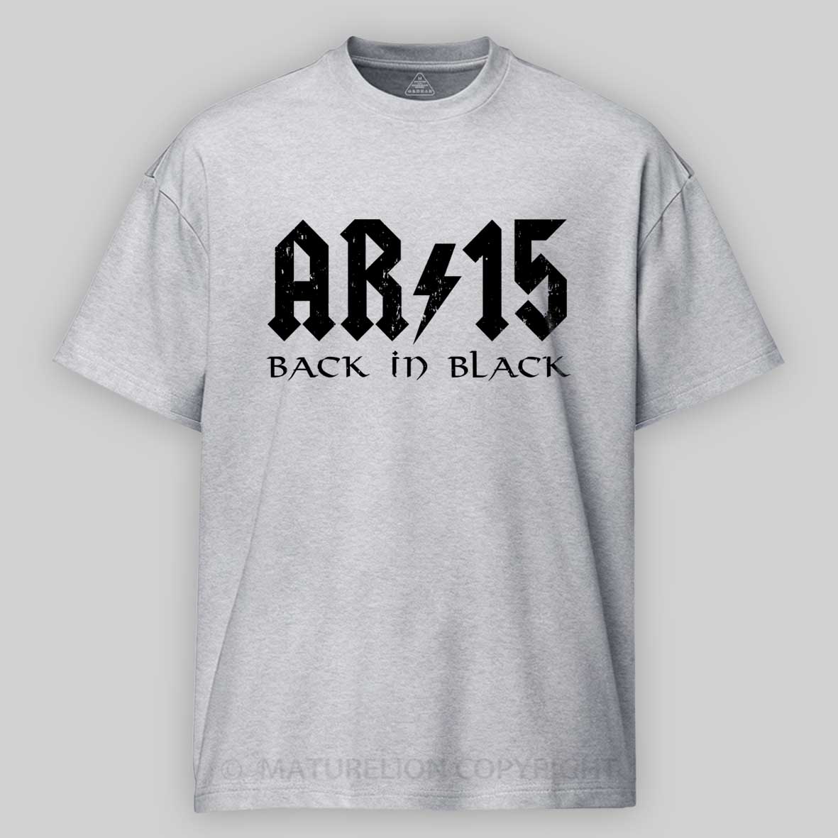 Maturelion Men's T-Shirt AR15 Back In Black Cotton T-Shirt
