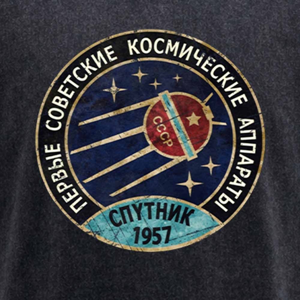 Maturelion Vintage Blue Badge Спутник V01 Washed T-shirt