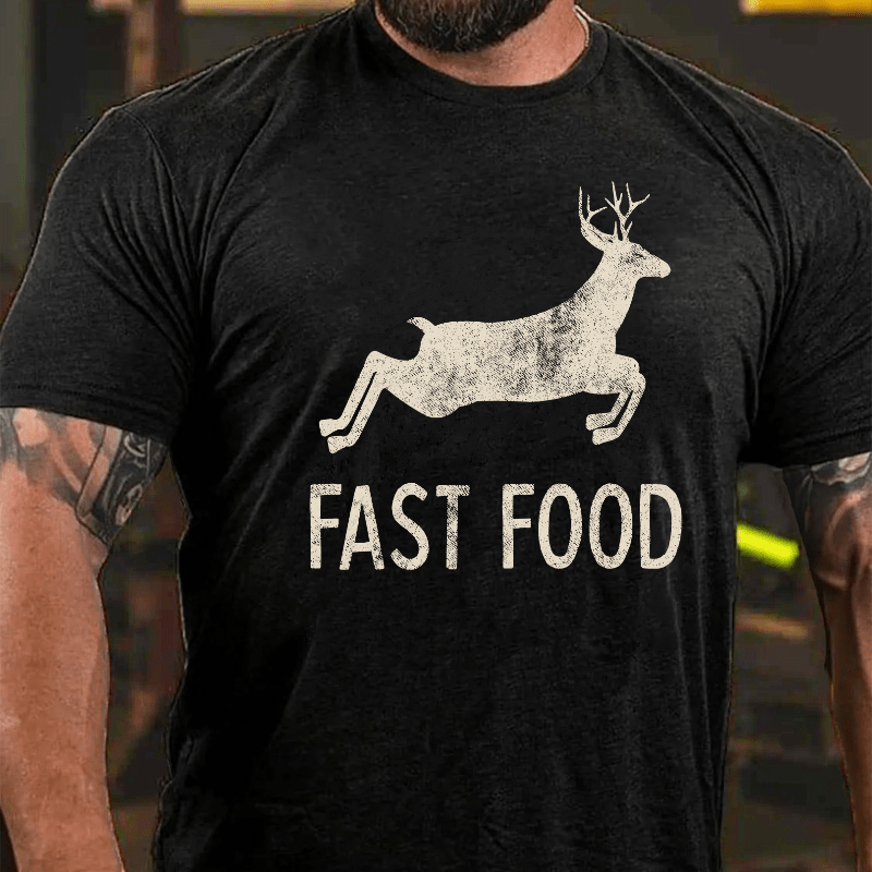 Maturelion Fast Food Funny Men Hunting Unisex Cotton T-shirt (Free Customization)