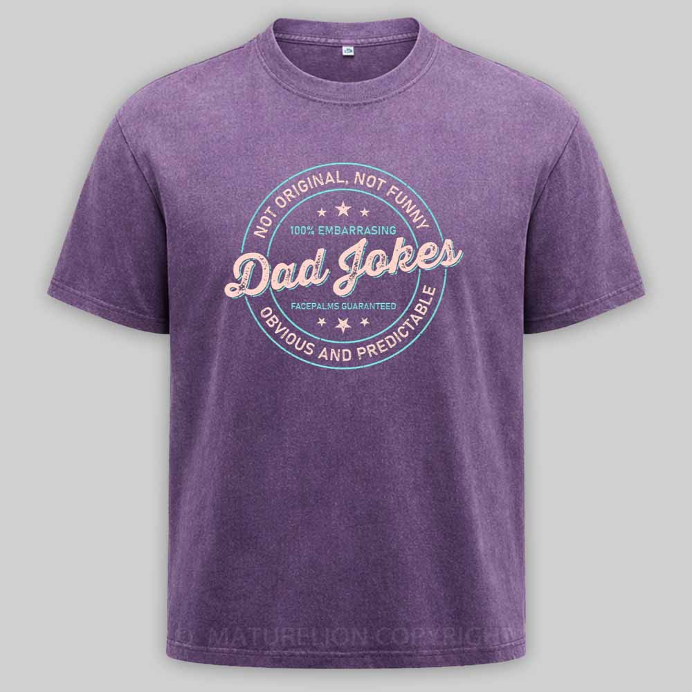 Maturelion Vintage Dad Jokes Washed T-shirt