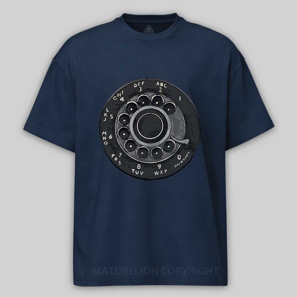 Maturelion Retro Rotary Dial Phone Cotton T-shirt